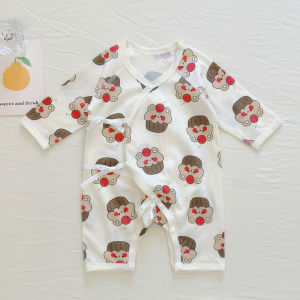 cat and fish | Boneless Pure Cotton Butterfly Sleeved Infant Onesie