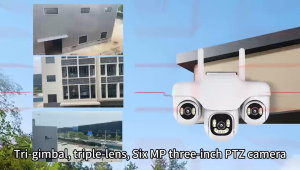 V380 Pro CCTV Rotating PTZ 3 Lensa Sudut Lebar Informasi Alarm Pintar Dorong Audio dua arah tahan air