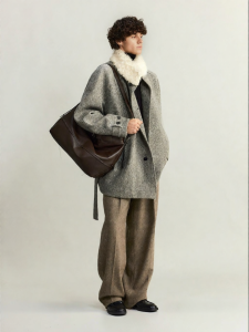 ULD | Color Fixed Multi Texture Sheep Wool Floral Removable Collar Short Handmade Coat