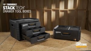 TOUGHBUILT STACKTECH XL 3-Drawer Black Plastic/Metal Tool Box TB-B1-D-70-3 (53cm W x 40cm H x 40cm D)