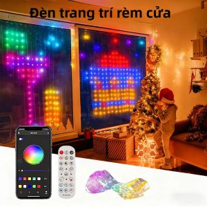 Đèn Rèm LED Thông Minh Điều Khiển Bằng Ứng Dụng Đồng Bộ Nhạc Tự Thiết Kế Mẫu Chống Nước Trang Trí Tiệc Trong Nhà Ngoài Trời Đèn Dây Thần Tiên