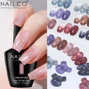 NAILCO 15ml Glitter Gel Nail Polish Dark Elashy Effect Vernis Semi Permanent UV Gel Polish Nail Art Gel Manicure Hema/TPO Free