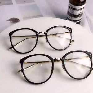 Gọng kính cận nam nữ POSHOP D904 kiểu mắt mèo chân kim loại khung tròn nhựa dẻo cao cấp chống gãy nhiều màu dễ đeo