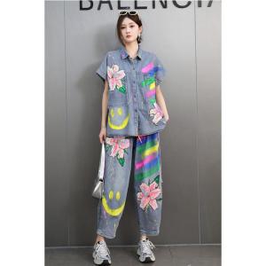 Bộ Đồ Denim Rộng Rãi Có Ren Heavy Work Áo Khoác Ngoài Harlan Quần Áo Nữ Thời Trang Thu Đông 2025 Mẫu Mới Của Châu Âu