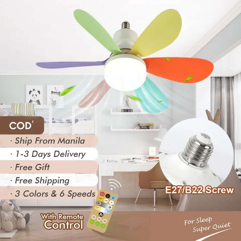 1pc Screw Socket Fan E26 E27 Base Ceiling Fans With Lights