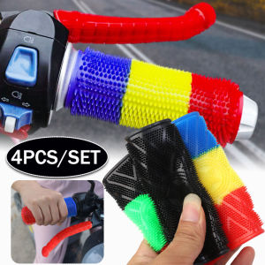 4ชิ้น/ชุดที่ครอบมอเตอร์ไซค์ยางกันลื่นดูดซับแรงกระแทกมือจับมอเตอร์ที่หุ้มที่จับเบรคอุปกรณ์ดัดแปลงมอเตอร์ไซค์