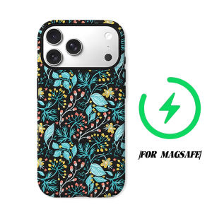Dark Floral Berry Phone Case for iPhone 18 17 16 15 14 13 12 11 Air Pro Max Plus Double-layer Cover