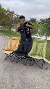 Thaitao เก้าอี้กลางแจ้ง เก้าอี้แคมป์ปิ้ง (หลังสูง90 cm.) รับน้ำหนักได้สูงสุด 300กก. พับเก็บได้ พกพาสะดวก