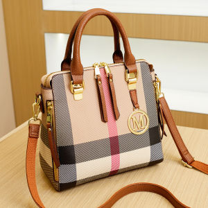 Hong Kong Brand Leather Womens Bag 2024 New Fashion Large Capacity Handbag Ladies Single Shoulder Slant Cross Bucket Bag