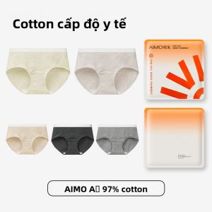 Quần lót tam giác AIMO cho nữ vải cotton thoáng khí không đường may kiểu cạp vừa kháng khuẩn