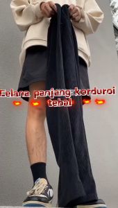 [COD]Baggy Pants Corduroy Celana Panjang Corduroy Casual Model lurus pria/celana korduroy/Mode retro gaya Korea/kain tahan kerut/ 2025 baru nyaman celana pria celana lurus celana kasual pria