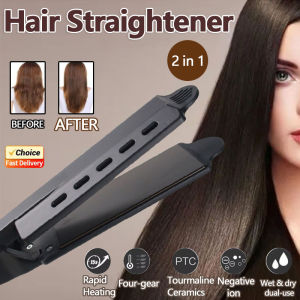 Dual Use Hair Straightener Curling Iron 4 Temperature Settings Portable Styling Tool for Straightening Curling Air Bangs