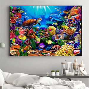 Jigsaw Puzzle 500/1000/1200/2000PCS Colorful Underwater Scene With Dolphin Sea Turtle And Colorful Fish For Adults Hobby Gift