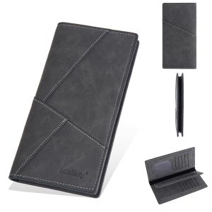 Ví Dài Nam Baellerry Khắc Chữ Tùy Chỉnh Chống RFID Chất Liệu Da PU 10+ Ngăn Đựng Thẻ Khóa Kéo Phong Cách Anh Quà Tặng