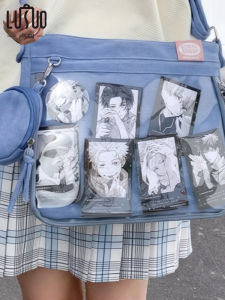 Túi Đeo Chéo Denim Hai Mặt Kiểu Nhật Bản Túi Đựng Đồ Ăn Nhẹ Túi Đựng Hạt Lúa Mì Túi Đựng Thẻ Nhỏ Túi Đeo Chéo DIY