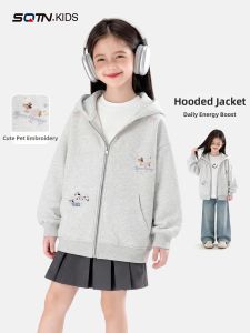 SQTN.KIDS | New Fashionable Girls Outerwear Spring Casual Hooded Clothes