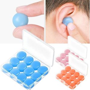 12Pcs/set Silicone Ear Plugs Noise Reduction Sleep Anti Canceling Sound Insulation Earplug Protection Reusable Sleeping Ear Plugs