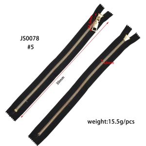 ซิปฟันโลหะทองแดงพร้อมตัวล็อค เบอร์ 5 #5 metal zipper (E-2-CS0078)