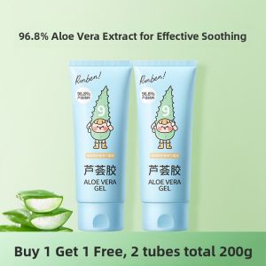 Runben | Aloe Vera Gel Baby Skin Care Moisturizing Soothing Sunburn Relief Acne Scar Fading Essential Water Baby Lotion Allergy Skin Type