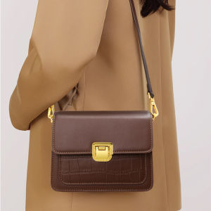 Aidrani  Genuine leather  fashionable crocodile pattern square bag made of cowhide material one shoulder crossbody womens bag