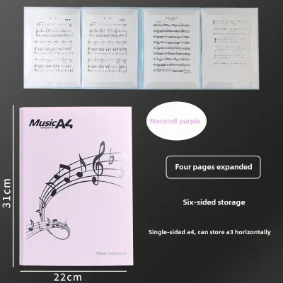 A4 Sheet Music Folder Can Be Unfolded Tri-Fold Page Piano Score Clip Can Be Modified Portable Foldable Info Booklet for Playing