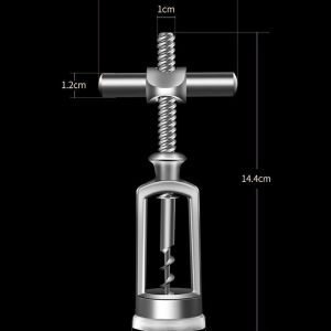 LMETJMA Vintage Screw Wine Opener Zinc Alloy Wine Bottle Opener Champagne Cork Opener Turn Corkscrew Wine Cork Remover JT330