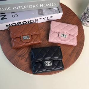 Dompet Kartu Kecil Wanita Mini Wallet Cewek Penyimpanan Koin Kartu Model Lipat Simple D107