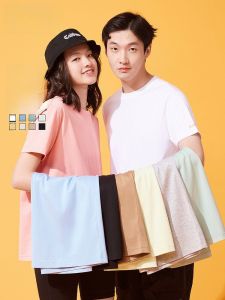 Áo Thun Nam Cổ Tròn Tay Ngắn Màu Trơn Mùa Hè Đa Năng Cho Cặp Đôi Cabbeen Ice Sensation Chất Liệu Cotton Polyester Thoáng Khí