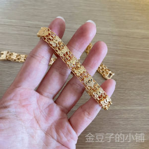 Gold Glowing Fairy Style Bracelet Large Size Perfect for Plump Sisters Vintage Design Fashionable Jewelry Accessory