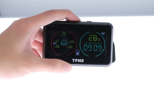 Car Tire Pressure Monitoring System TPMS with 4 Tire Pressure External Sensors Solar Car Tire Pressure Alarm Monitor