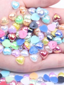 12mm50 Half Face Peach Heart Imitation Pearl Color AB Multi-Color Optional Handmade DIY Nail Pearls Hair Accessories Embellishment