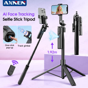 AXNEN | AXNEN AI Face Tracking Tripod One Click Pop-up Selfie Stick Tripod 360° Auto Rotation Shoot Cellphone Stand with Remote Control