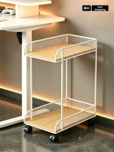 WUBUWEI | Under Table Storage Rack with Wheels Computer Case Stand