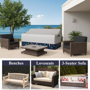 Outdoor Sofa Cover Waterproof 3-Seater Outdoor Sofa Cover Lawn Patio Furniture Covers with Air Vent and Handle of 201X 94X 89cm