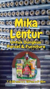 Plastik Mika Bening Lemas 35 Meter / 1 roll Untuk Meja Makan bungkus parcel lebaran Ukuran Tebal 005mm