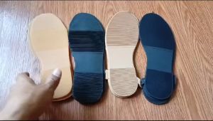 Sol Potong Outsole Sepatu Slip on Wanita Alas Bawah Anti Slip Karet Mentah Rubber TPR Garis Hak Hitam Krem