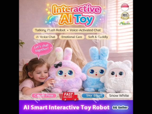 【SG Ready Stock】AI Talking Interactive Plush Toy Robot for Kids★Smart Voice Chat Learning Toy✅Emotional Companion✅Kids Educational Storytelling✅Christmas/Birthday Gift/Presents 3+✅