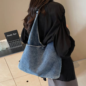 Casual Large Capacity Denim Shoulder Bag Womens Commuter Tote Bag Handbag Student Daily Match Single Shoulder Handbag