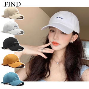 FIND Korean Cap Letter Embroidered Soft Top Fashion Caps Mens Outdoor Leisure Womens