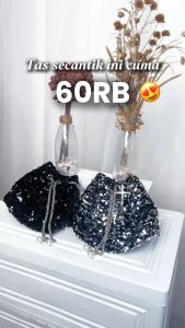Tas Serut Sequin Stylish - Tas Wanita Elegan & Glamor / Tas Selempang Kondangan