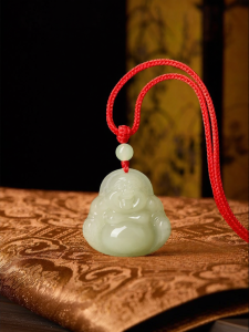 QINGXIANGTAI | Pure Natural Jade Maitreya Buddha Pendant