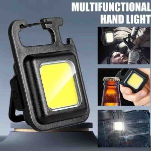 Home 3 Lighting Modes for Camping Super Bright MINI COB Keychain Flashlight Charging Lamp Camping Lights with Magnet