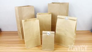10pcs Brown Kraft Paper Bag Food Vegetables Shopping Bag Candy Package Kraft Lunch Bag Bread Cookie Snack Food Takeaway Bags
