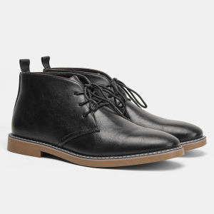 CHMOZYF Retro American Style Men Desert Boots Ankle Boots Vintage Casual Leather Boots for Men