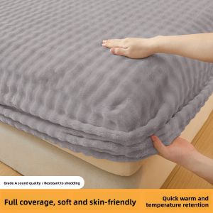 Gaorui | Milk Coral Fleece Winter Plush Mattress Protector