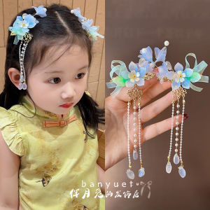 Handmade Fairylike Butterfly Hair Clip Princess Versatile Sparkling Girls Headwear Traditional Chinese Style Moon Rabbit Design