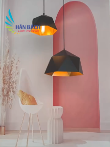 [VỪA RẺ - VỪA ĐẸP] Đèn Thả Trần Góc Cạnh Lục Giác Decor lòng vàng đèn thả trang trí phòng khách thả bàn ăn quán cafe