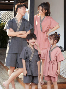 High Quality Matching Bathing Suit 100% Pure Cotton Khan Steam Clothes Boys Girl Sauna Clothes Couple Sweat-Absorbent Kids Soft