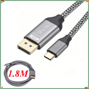 USB C to DP 2.1 Cable 8K 60Hz 4K 144Hz For Thunderbolt 4/3 Type C to DisplayPort 2.1 Cable for MacBook Huawei Air Projector