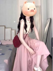 Bộ hai mảnh CHANGTONG gồm áo và chân váy nửa thân phong cách thanh lịch thường ngày